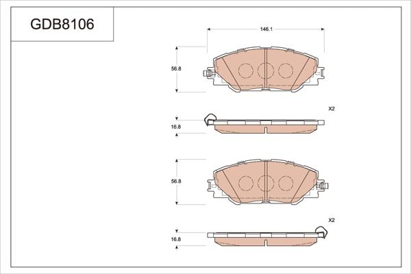 TRW GDB8106 - Kit de plaquettes de frein, frein à disque cwaw.fr