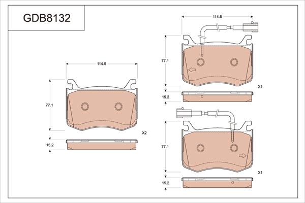 TRW GDB8132 - Kit de plaquettes de frein, frein à disque cwaw.fr