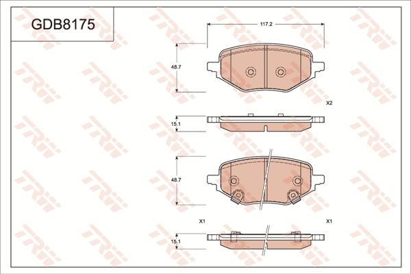 TRW GDB8175DT - Kit de plaquettes de frein, frein à disque cwaw.fr