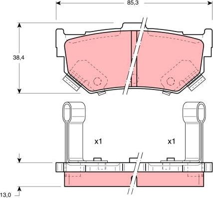 TRW GDB884 - Kit de plaquettes de frein, frein à disque cwaw.fr