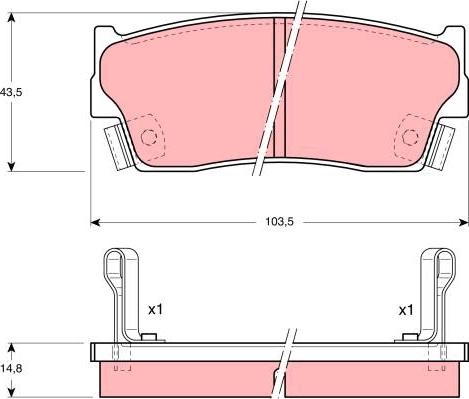 TRW GDB885 - Kit de plaquettes de frein, frein à disque cwaw.fr