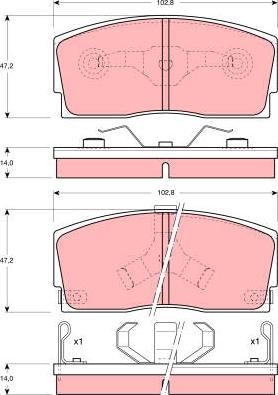 TRW GDB886 - Kit de plaquettes de frein, frein à disque cwaw.fr