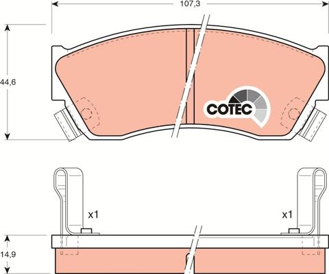 TRW GDB883 - Kit de plaquettes de frein, frein à disque cwaw.fr