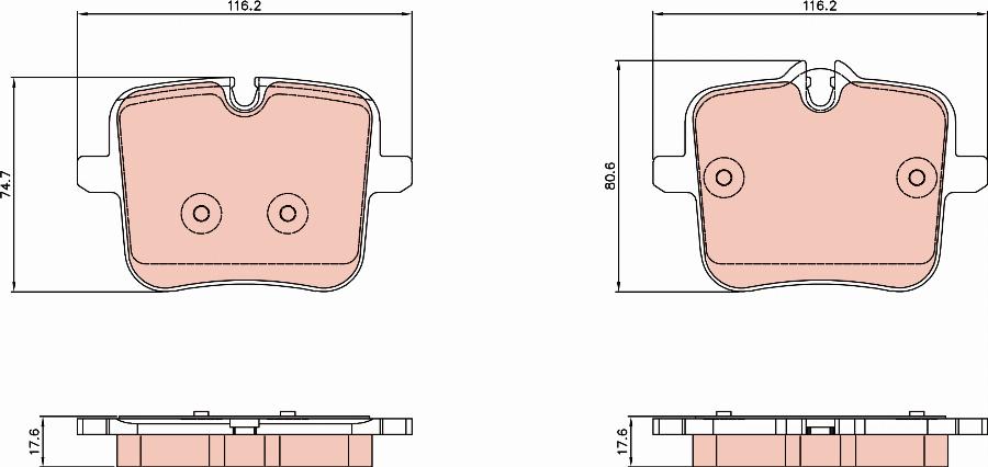 TRW GDB8356 - Kit de plaquettes de frein, frein à disque cwaw.fr