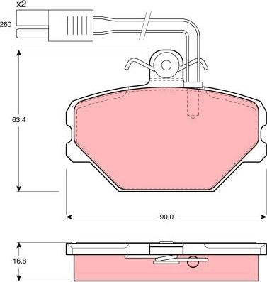 TRW GDB836 - Kit de plaquettes de frein, frein à disque cwaw.fr