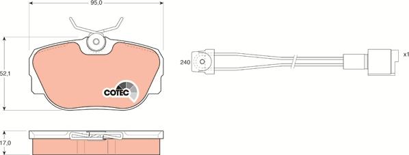 TRW GDB820 - Kit de plaquettes de frein, frein à disque cwaw.fr