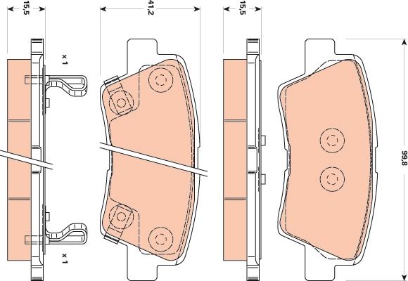 TRW GDB3495 - Kit de plaquettes de frein, frein à disque cwaw.fr