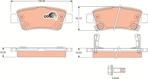 TRW GDB3446 - Kit de plaquettes de frein, frein à disque cwaw.fr