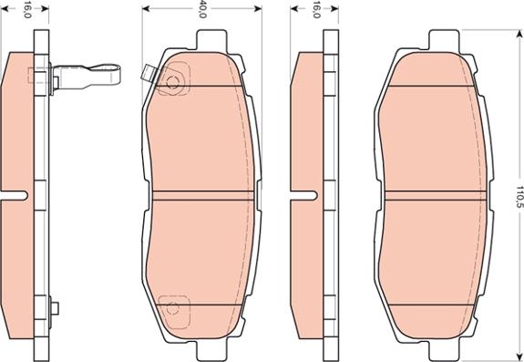 TRW GDB3442 - Kit de plaquettes de frein, frein à disque cwaw.fr