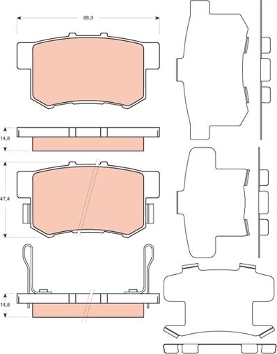 TRW GDB3447 - Kit de plaquettes de frein, frein à disque cwaw.fr