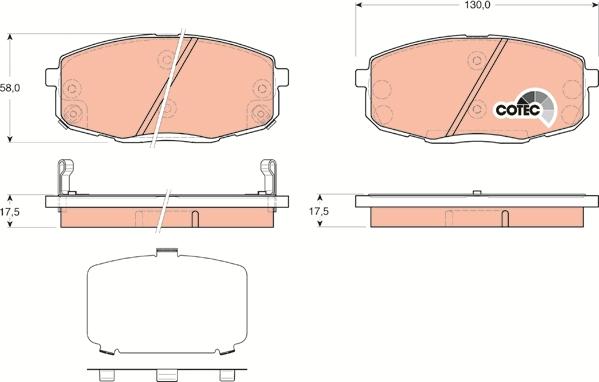 TRW GDB3450 - Kit de plaquettes de frein, frein à disque cwaw.fr