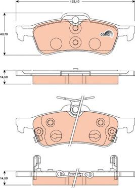 TRW GDB3458 - Kit de plaquettes de frein, frein à disque cwaw.fr