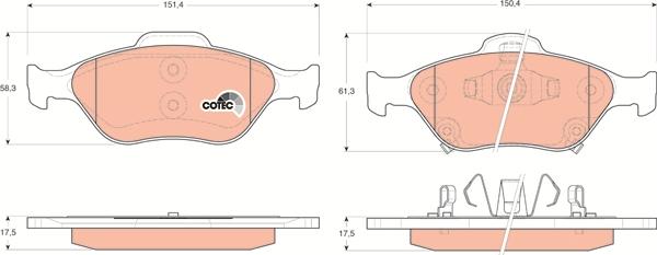 TRW GDB3457 - Kit de plaquettes de frein, frein à disque cwaw.fr