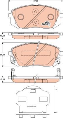 TRW GDB3461 - Kit de plaquettes de frein, frein à disque cwaw.fr