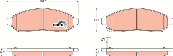 TRW GDB3404 - Kit de plaquettes de frein, frein à disque cwaw.fr