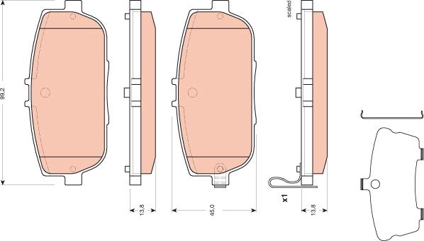 TRW GDB3402 - Kit de plaquettes de frein, frein à disque cwaw.fr