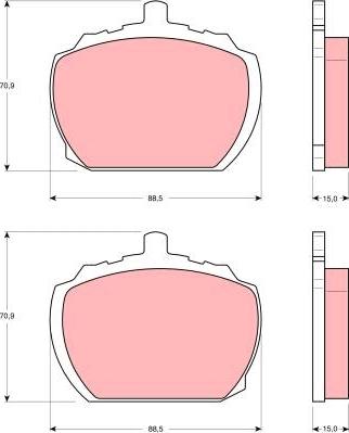 TRW GDB340 - Kit de plaquettes de frein, frein à disque cwaw.fr