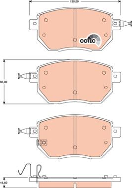 TRW GDB3416 - Kit de plaquettes de frein, frein à disque cwaw.fr