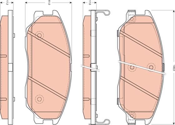 TRW GDB3412 - Kit de plaquettes de frein, frein à disque cwaw.fr