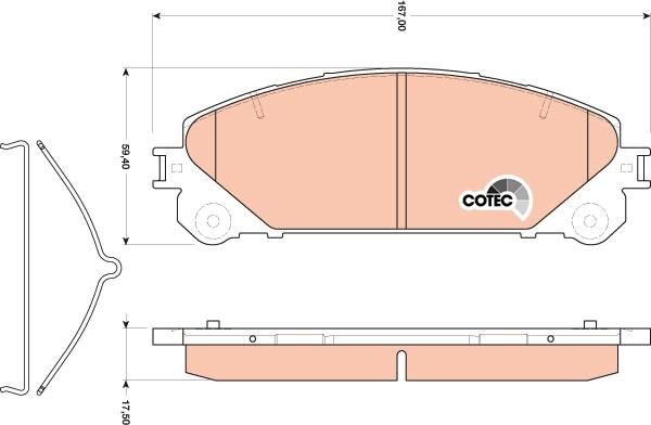 TRW GDB3484 - Kit de plaquettes de frein, frein à disque cwaw.fr