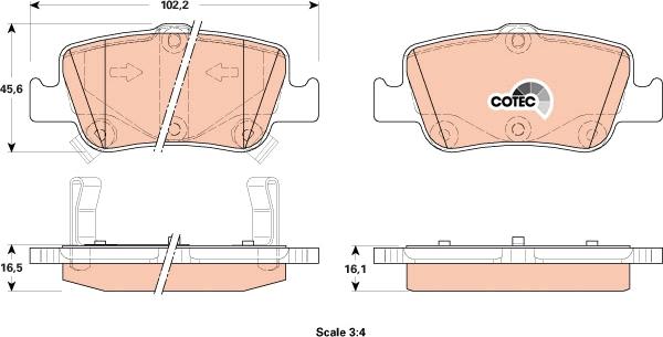 TRW GDB3480 - Kit de plaquettes de frein, frein à disque cwaw.fr