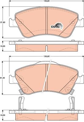 TRW GDB3481 - Kit de plaquettes de frein, frein à disque cwaw.fr