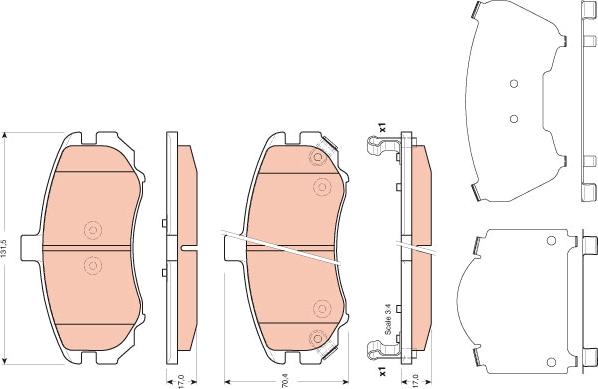 TRW GDB3431 - Kit de plaquettes de frein, frein à disque cwaw.fr