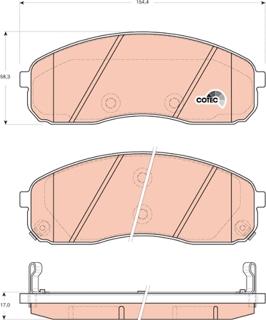 TRW GDB3433 - Kit de plaquettes de frein, frein à disque cwaw.fr