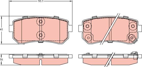 TRW GDB3421 - Kit de plaquettes de frein, frein à disque cwaw.fr