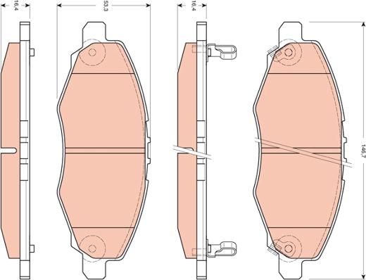 TRW GDB3427DT - Kit de plaquettes de frein, frein à disque cwaw.fr