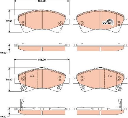 TRW GDB3479 - Kit de plaquettes de frein, frein à disque cwaw.fr