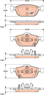 TRW GDB3476 - Kit de plaquettes de frein, frein à disque cwaw.fr