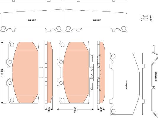 TRW GDB3470 - Kit de plaquettes de frein, frein à disque cwaw.fr