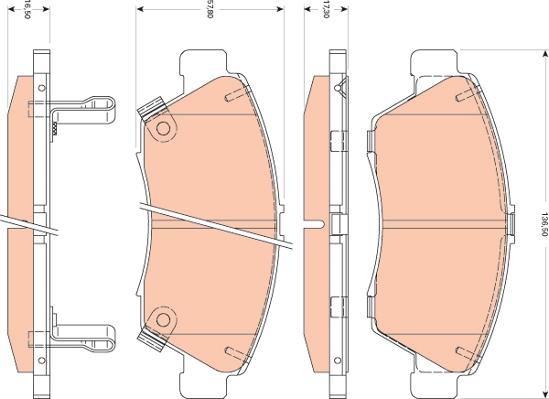 TRW GDB3478 - Kit de plaquettes de frein, frein à disque cwaw.fr