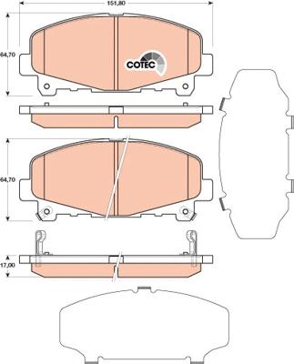 TRW GDB3477 - Kit de plaquettes de frein, frein à disque cwaw.fr