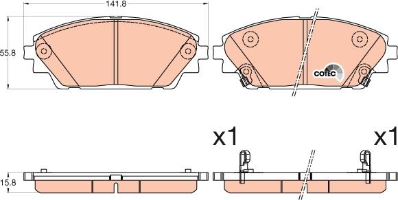 TRW GDB3592 - Kit de plaquettes de frein, frein à disque cwaw.fr