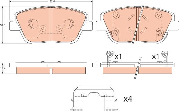 TRW GDB3540 - Kit de plaquettes de frein, frein à disque cwaw.fr