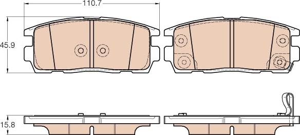 TRW GDB3566 - Kit de plaquettes de frein, frein à disque cwaw.fr