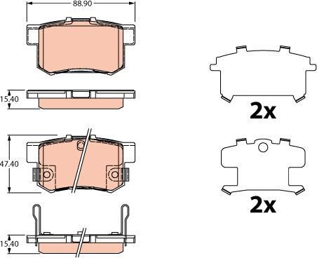 TRW GDB3516 - Kit de plaquettes de frein, frein à disque cwaw.fr