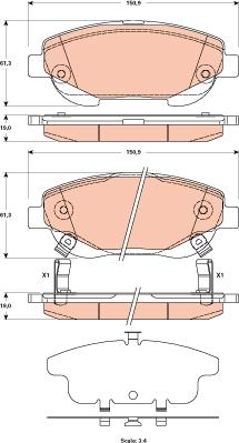 TRW GDB3518 - Kit de plaquettes de frein, frein à disque cwaw.fr