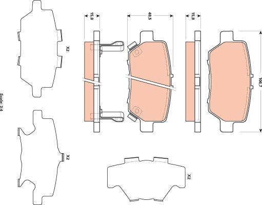 TRW GDB3512 - Kit de plaquettes de frein, frein à disque cwaw.fr