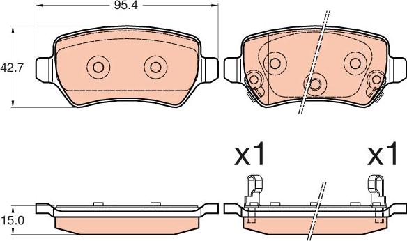 TRW GDB3585 - Kit de plaquettes de frein, frein à disque cwaw.fr