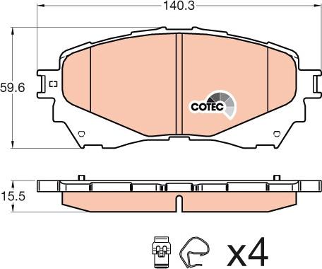 TRW GDB3580 - Kit de plaquettes de frein, frein à disque cwaw.fr