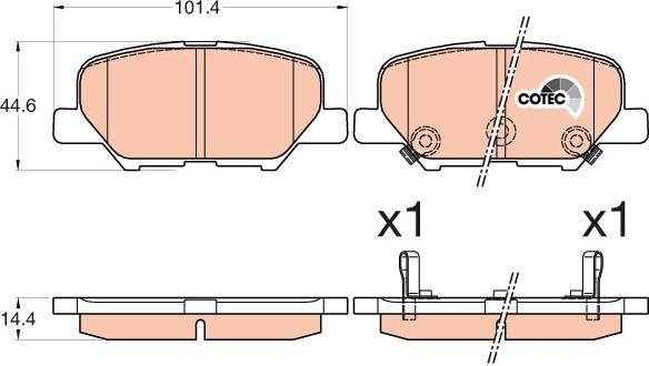 TRW GDB3583 - Kit de plaquettes de frein, frein à disque cwaw.fr