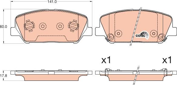 TRW GDB3582 - Kit de plaquettes de frein, frein à disque cwaw.fr