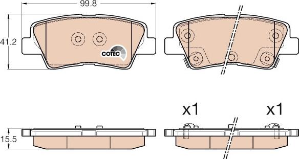 TRW GDB3537 - Kit de plaquettes de frein, frein à disque cwaw.fr