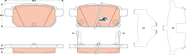 TRW GDB3529 - Kit de plaquettes de frein, frein à disque cwaw.fr