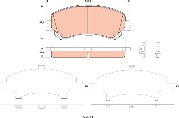 TRW GDB3521 - Kit de plaquettes de frein, frein à disque cwaw.fr