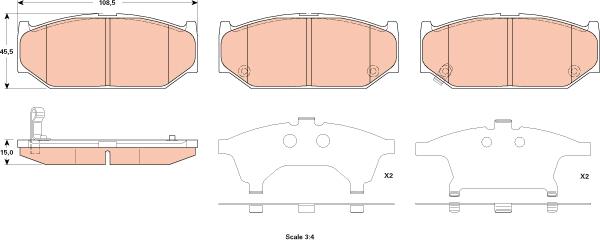 TRW GDB3522 - Kit de plaquettes de frein, frein à disque cwaw.fr