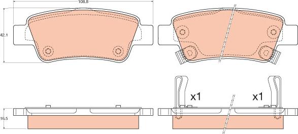 TRW GDB3576 - Kit de plaquettes de frein, frein à disque cwaw.fr